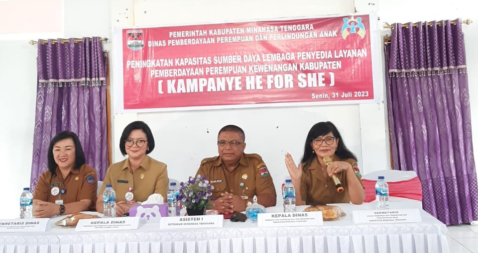 Kegiatan Peningkatan Kapasitas Sumber Daya Lembaga Penyedia Layanan Pemberdayaan Perempuan Kewenangan Kabupaten, bertempat di Gedung Serba Guna Kelurahan Wawali Pasan, Senin 31 Juli 2023.(foto:JMT)